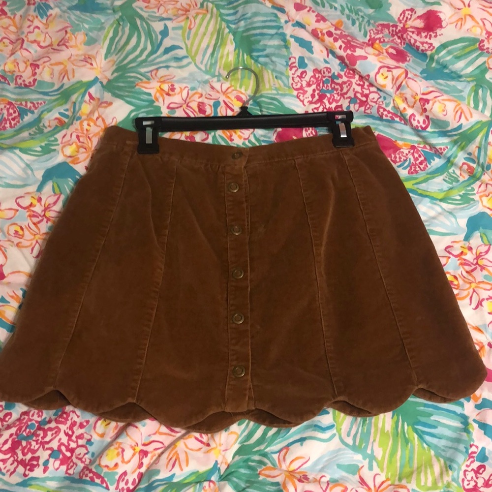 Corduroy Button Down Skirt